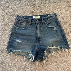 Abercrombie & Fitch Curve Love Distressed The Cutoff Short High Rise